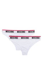 Moschino logo-waistband Brazilian briefs (pack of two) - Blanc - thumbnail