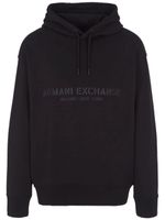 Armani Exchange hoodie en coton à lien de resserrage - Marron