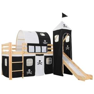 Kinderhoogslaper met glijbaan en ladder 97x208 cm grenenhout SKU: V282711