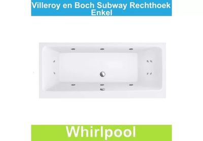 Ligbad Villeroy & Boch Subway 190x90 cm Balboa Whirlpool systeem Enkel Villeroy en Boch