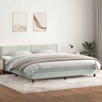 Boxspring met matras fluweel lichtgrijs 180x210 cm