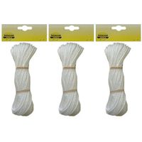 3x stuks hobby touw wit 25 meter 4 mm - thumbnail