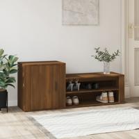Schoenenkast 130x35x54 cm bewerkt hout bruin eikenkleur