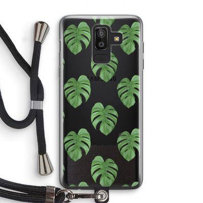 Monstera leaves: Samsung Galaxy J8 (2018) Transparant Hoesje met koord
