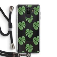 Monstera leaves: Samsung Galaxy J8 (2018) Transparant Hoesje met koord