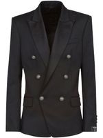 Balmain blazer en laine à boutonnière croisée - Noir