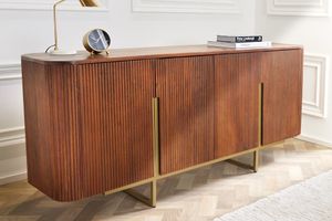 Design Dressoir GATSBY 160cm bruin matgoud Mangoholz Retro - 43333