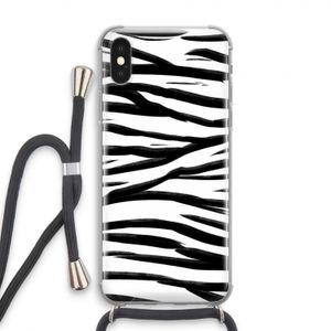 Zebra pattern: iPhone XS Transparant Hoesje met koord