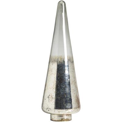 Leen Bakker - Kerstboom Zilverkleur 38xØ12cm - Glas - Zilverkleurig