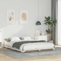 Bedframe Wit 160 x 210 cm Massief grenenhout