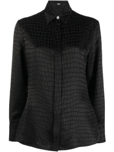 Versace chemise à effet peau de crocodile - Noir