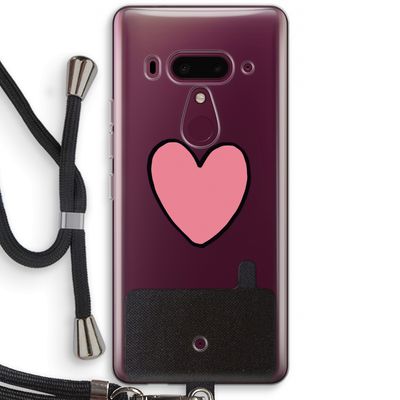 Hartje: HTC U12+ Transparant Hoesje met koord