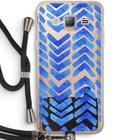 Blauwe pijlen: Samsung Galaxy J3 (2016) Transparant Hoesje met koord