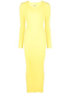 AERON robe longue à design nervuré - Jaune