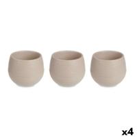 Pottenset Ibergarden Taupe Plastic 16,5 x 16,5 x 14,5 cm 51,5 x 14,5 x 16,5 cm (4 Stuks)