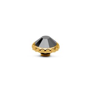 Melano Vivid Cap Steentje Jet Hematite Goud