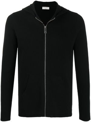 SANDRO hoodie zippé en maille fine - Noir