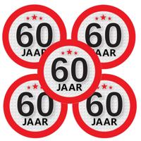 60 jaar leeftijd sticker - 10x - rond - Dia 9 cm - 60 jaar verjaardag - jubileum - leeftijd versieri