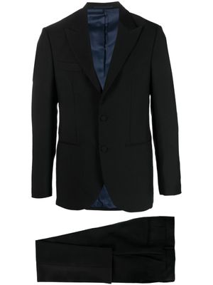 D4.0 costume en laine à veste à simple boutonnage - Noir