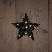 B.O.T. Star 20 cm Dark Glitter 6Led Warm White - Anna's Collection