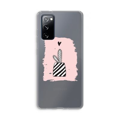 Zwart-wit cactus: Samsung Galaxy S20 FE / S20 FE 5G Transparant Hoesje