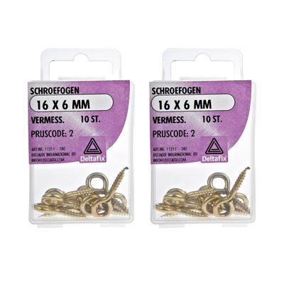 Deltafix Schroefogen - 20x - verzinkt metaal - 16 x 6 mm - ijzerwaren