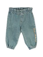 Balmain Kids jean fuselé à logo imprimé - Bleu - thumbnail