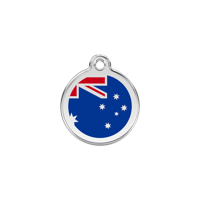 Australian Flag Navy roestvrijstalen hondenpenning small/klein dia. 2 cm - Reddingo