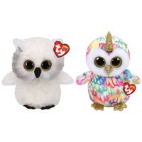 Ty - Knuffel - Beanie Buddy - Austin Owl & Enchanted Owl - thumbnail