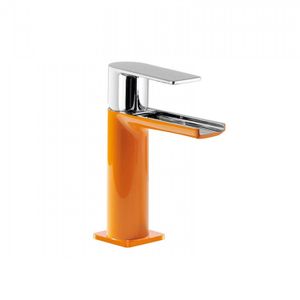 Wastafelmengkraan Tres Loft Colors 1-hendel Waterval Uitloop 10.4 cm Rond Oranje Chroom