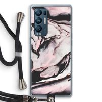 Roze stroom: Oppo Find X3 Neo Transparant Hoesje met koord