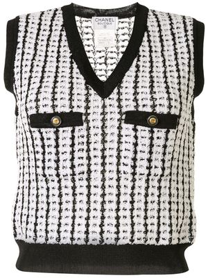 CHANEL Pre-Owned débardeur à design texturé - Noir