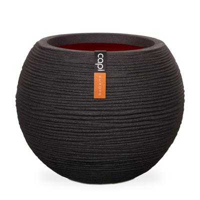 Vaas bol rib NL 38x33 - zwart - Capi europe