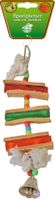 Vogelspeelgoed houten ladder met leer en bel 19 cm - Gebr. de Boon - thumbnail