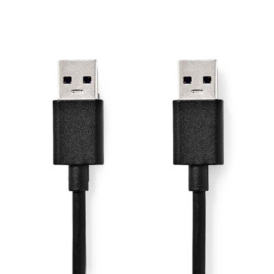 Nedis USB-Kabel | USB 3.2 Gen 1 | USB-A Male | USB-A Male | 5 Gbps | Vernikkeld | 1.00 m | Rond | PVC | Zwart | Label - CCGL61000BK10