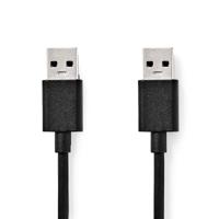 Nedis USB-Kabel | USB 3.2 Gen 1 | USB-A Male | USB-A Male | 5 Gbps | Vernikkeld | 1.00 m | Rond | PVC | Zwart | Label - CCGL61000BK10