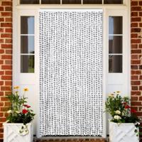 VidaXL Vliegengordijn 118x220 cm chenille lichtgrijs en donkergrijs