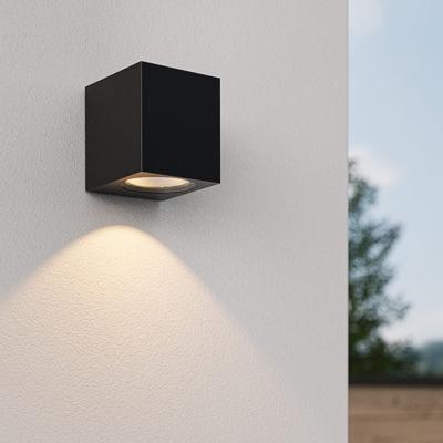 Marion - Dimbare LED Wandlamp - Excl. GU10 Lichtbron - IP65 Waterdicht - Zwart - Binnen en buiten - Kubusvormig