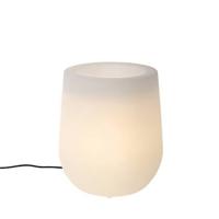 QAZQA Buiten vloerlamp bloempot wit IP44 - Flowerpot