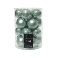 Kerstbal glas eucalyptus 20st - thumbnail