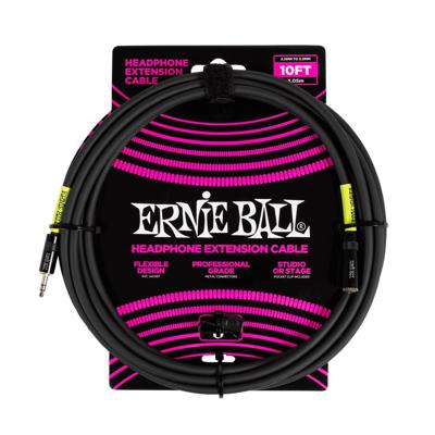Ernie Ball 6424 Hoofdtelefoon Verlengkabel 3 Meter Minijack 3.5mm naar 3.5mm