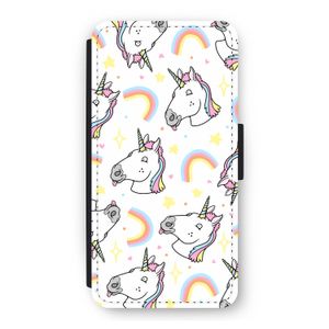 Rainbow Unicorn: iPhone 12 Flip Hoesje