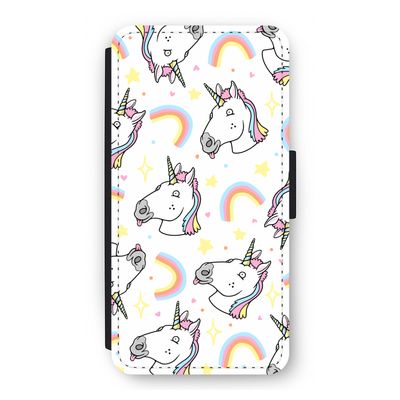 Rainbow Unicorn: iPhone 12 Flip Hoesje