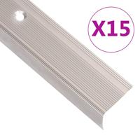 Trapneuzen L-vormig 15 st 100 cm aluminium champagnekleurig
