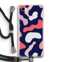 Memphis Shapes Pink: Pixel 3 Transparant Hoesje met koord