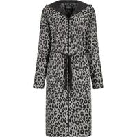 Cawö Cawö Home Dames Badjas met Capuchon en Ritssluiting 851 basalt XL