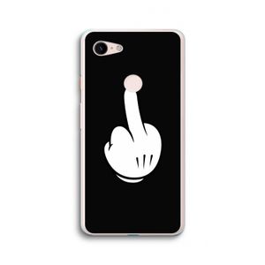 Middle finger black: Google Pixel 3 XL Transparant Hoesje