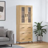 Hoge kast 69,5x34x180 cm bewerkt hout sonoma eikenkleurig