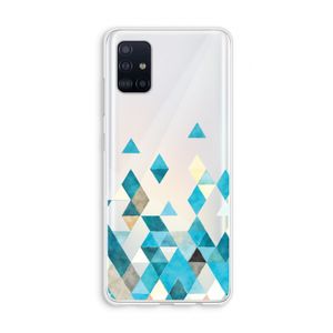 Gekleurde driehoekjes blauw: Galaxy A51 4G Transparant Hoesje