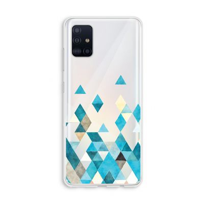 Gekleurde driehoekjes blauw: Galaxy A51 4G Transparant Hoesje